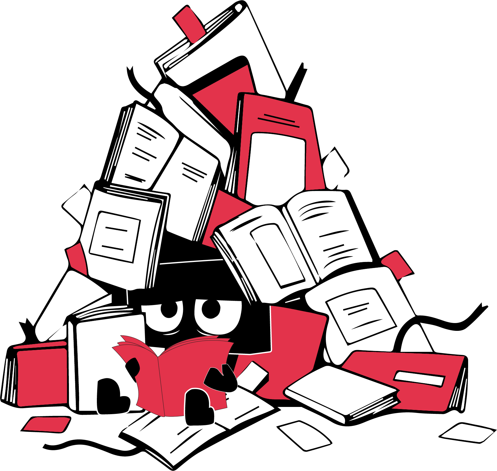 Mascotte sous livres